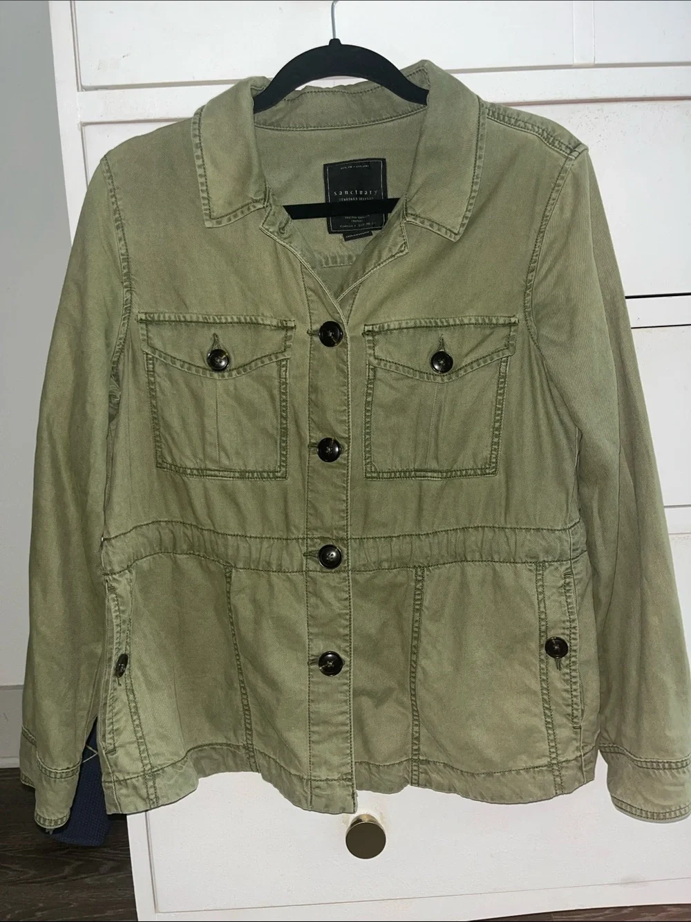 Anthropologie Sanctuary Green Utility Jacket M Button Up Relaxed Streetwear